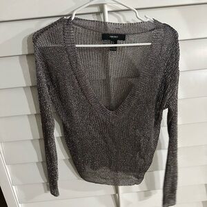 Forever 21 Shimmering V-Neck Sweater